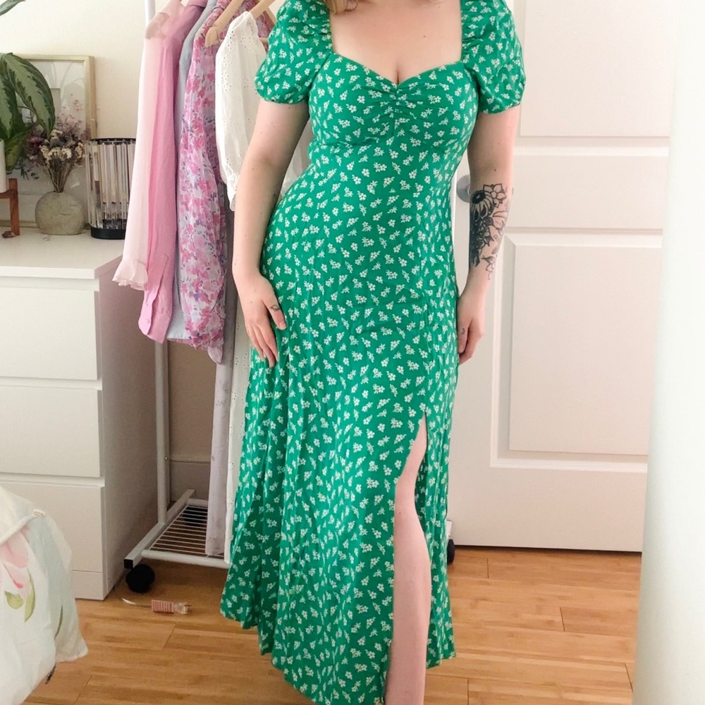 &other stories puff sleeve midi dress